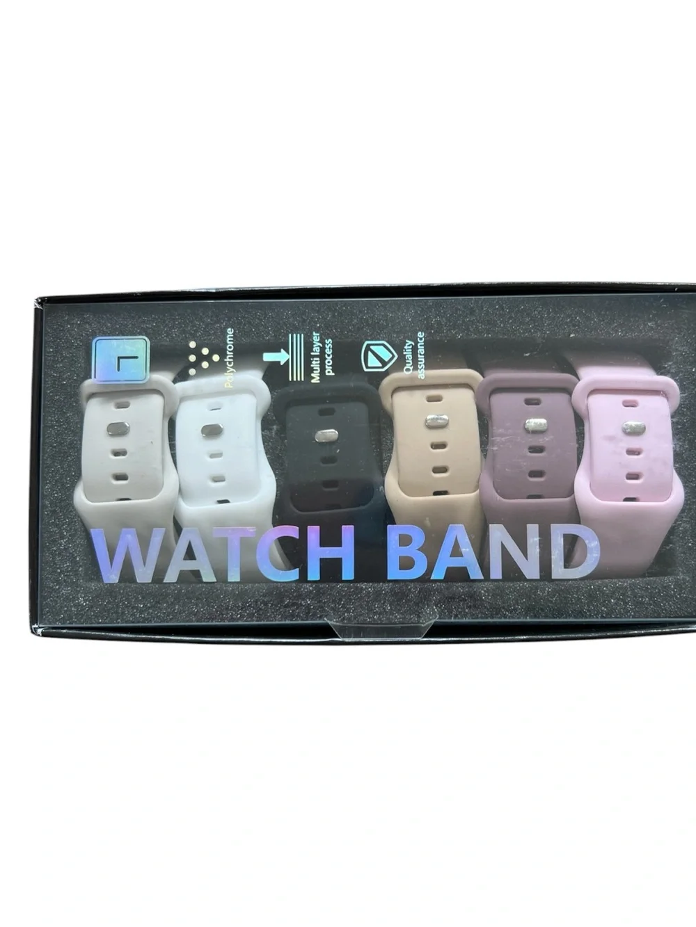 Silicone Sports Watch Bands - Multi-Color 6-Pack Compatible with Apple Watch